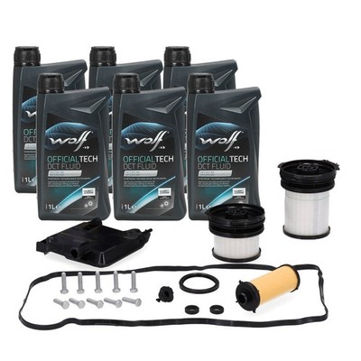 Getriebefilter Satz + 6L WOLF Getriebeöl MB 236.22 für MERCEDES 8G-DCT 724.1
