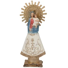 Virgen Del Pilar 12"Patrona De La Hispanidad y De España Resin Our Lady Of Pilla