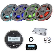JBL PRV-175 Marine Gauge BT Receiver, 4x 6.5" LED Speaker, Amp, Accessories