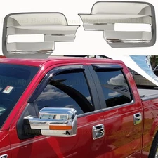 For 2009 2010 2011 2012 2013 2014 Ford F150 Chrome Mirror COVERS w/Signal Hole