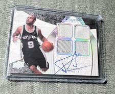 2007-08 Exquisite Tony Parker Spurs Quad Jersey Auto #9/10! 1/1! Jsy #!