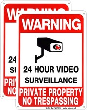 Large No Trespassing Signs Private Property 10x14 inches, 2-Pack