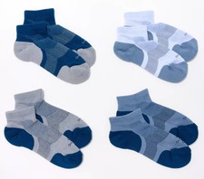 Tommie Copper Blue 4Pk Ankle Compression Socks - Medium