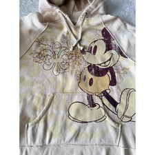 Walt Disney World Mickey Mouse Cream Hoodie XL Disney Parks Pullover Y2K