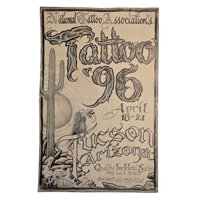 Vintage 1996 Tattoo '96 Tucson Arizona Poster Jack Rudy 11'' X 17'' Convention