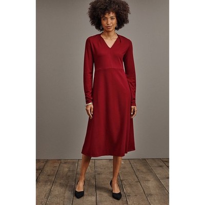 NWT J. Jill Size XL Red Cherry Wine Double Face Jersey Fit-and-Flare Dress  NEW | eBay