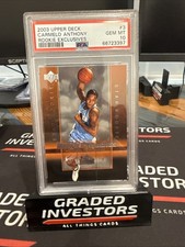 PSA 10 2003-04 Upper Deck Rookie Exclusives Carmelo Anthony RC #3 Hall of Fame!