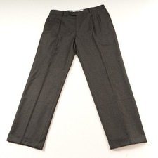 Brooks Brothers Wool Dress Pants Mens 36 x 30 Brown Pleated Cuffed Trousers 346