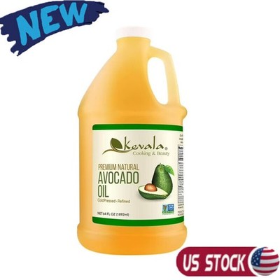 Premium Natural Avocado Oil 1/2 Gal 64fl oz Non-GMO Project Verified Hexane-Free