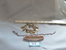 Costume Jewellery Bracelet Lot Charm Cat Eye Tennis Bracelets Pink Hearts
