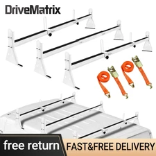 59" For Chevy Express Fullsize Van 3 bar 96-23 Ladder Roof Rack Steel Cross Bar