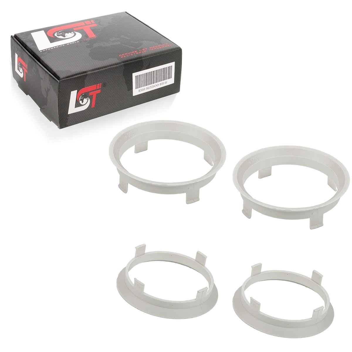 4x Distance Rings Centering for Alloy Wheels Ø 56,6 MM - Ø 60,1 Porsche