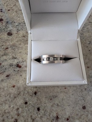 Effy Men's Sterling Silver Black and White Diamond Ring, 0.50 TCW size ~10.25