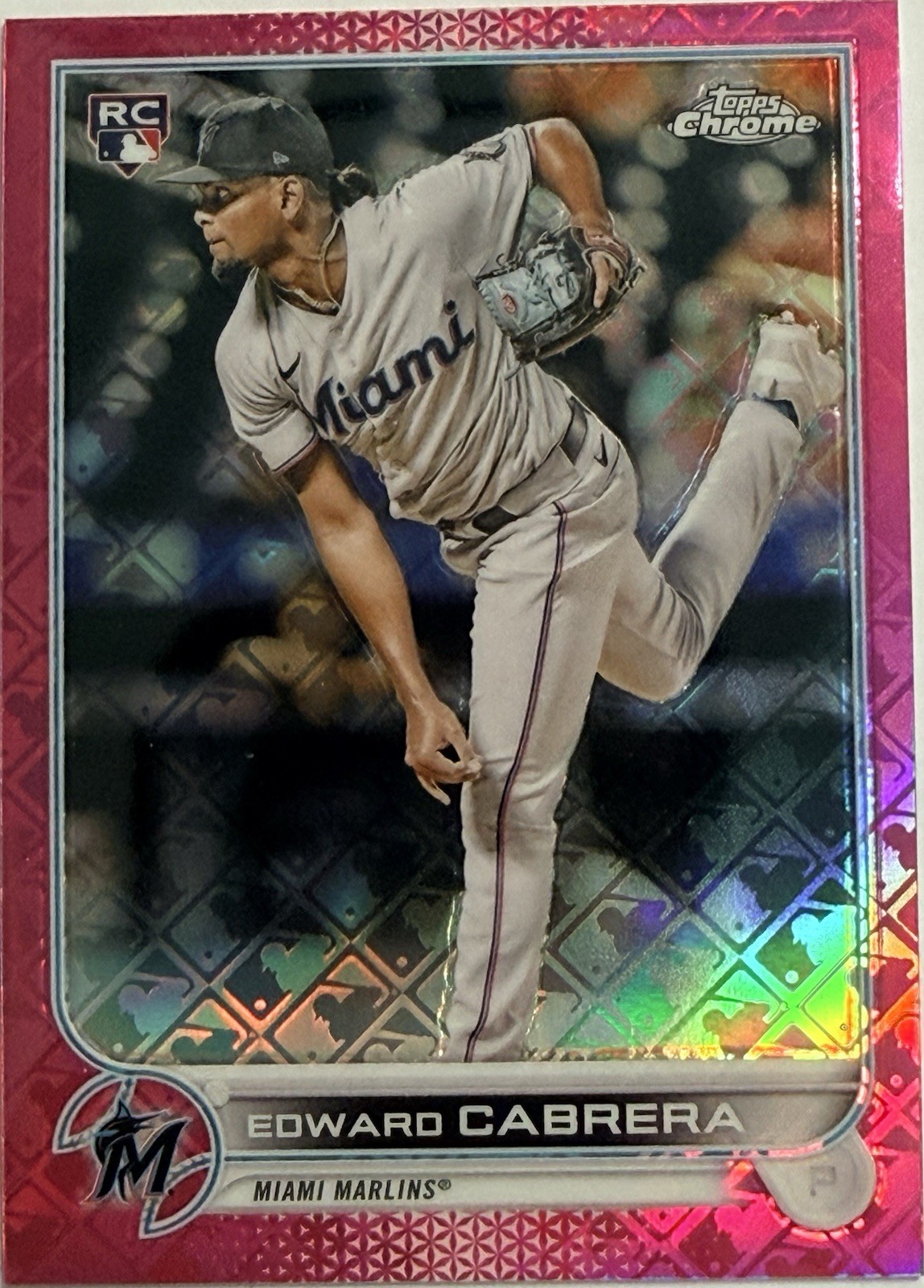 2022 Topps Chrome Logofractor - Edward Cabrera #88 Pink Refractor /199 (RC)