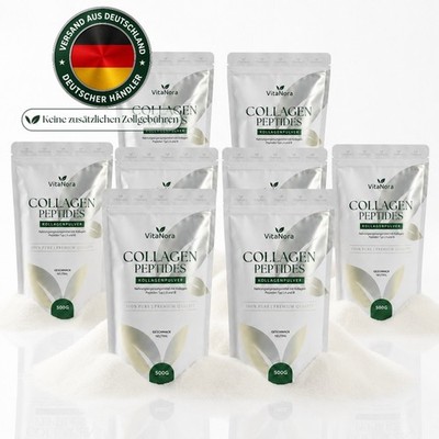 8x Kollagen Pulver 500g Bioaktiv Collagen Peptide Typ 1 2 3 für Haut Haare Nägel