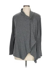 AB Studio Women Gray Cardigan XL
