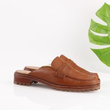 Madewell Womens Corinne Lugsole Loafer Mule Size 9 Maple Tan Leather SlipOn Shoe