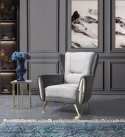 Sessel Grau Luxus Design Couch Sofa Sitzer Relax Textil Lounge Club Polster