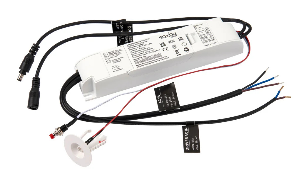 White Emergency Conversion Kit For LED Panels And Downlights Saxby 108097