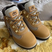 Timberland Helcor Youth Boys Genuine Leather Boots Size 2 Ultra Scuff Proof