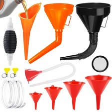 Produktbild - 10 Stück EinfüLltrichter Set Kunststoff mit Handpumpe， Umfüllpumpe Griff & Sieb