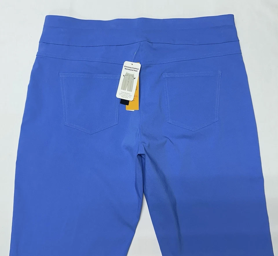 Ruby Rd Women Capri Pants 22W Pull On Stretch Slimming Mid Calf Blue - Image 4 of 4