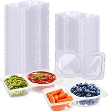 Palksky 50 pcs Double Compartment Condiment Containers
