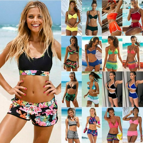 Sexy Damen Push Up Bikini Set mit Shorts Bademode Badeanzugй - Bild 2 von 24