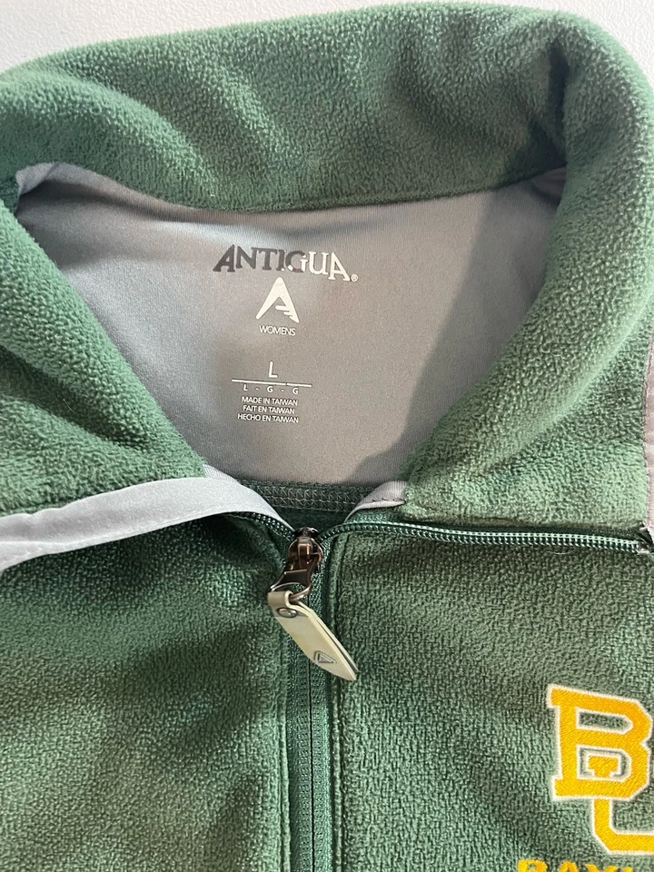 Baylor University Women’s Full Sweater Zip Up Size Large Green Long Sleeve - Image 4 of 4