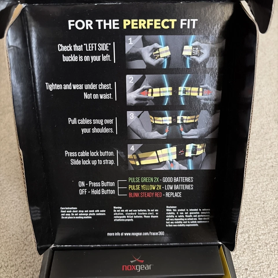 Chaleco de Visibilidad Noxgear Tracer360 Iluminado Correr Ciclismo Equipo de Seguridad Foto 3 de 3