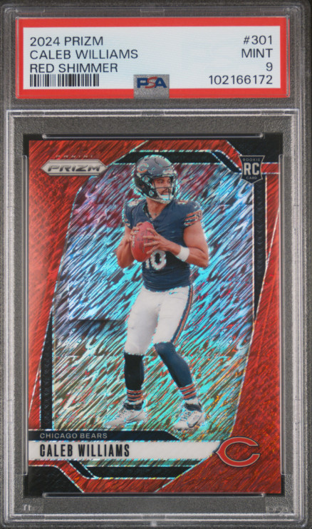 2024 Panini Prizm - Rookies Caleb Williams #301 Red Shimmer Prizm /35 (RC) PSA 9