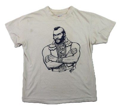 Vintage 80s USA S M White MR T TR 3 A Team Promo TV Show Single Stitch T Shirt