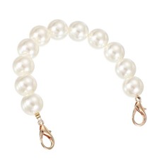 Imitation Pearl Purse Strap, 10" Handbag Chain with Lobster Clasp, 18mm