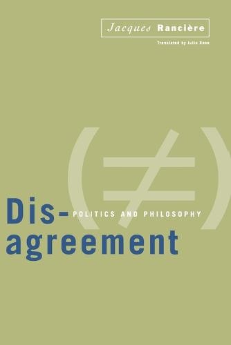Disagreement – Politics And Philosophy Rancière Paperback John Wiley & Sons
