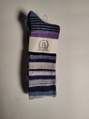 b studio -women's socks - Blue- Cashmere Blend - Made in USA **G5**