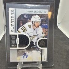 2024-25 Upper Deck SP Game Used Authentic Rookies Justin Brazeau Irs -Jb /99 RC