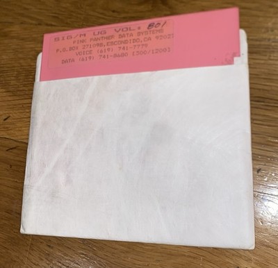 Sig/M UG Vol 801 Vintage Software 5.25 Floppy Disk Pink Panther Data Systems