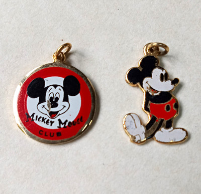 Walt Disney Productions Mickey Mouse Club Charms/Pendants Lot of 2