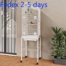 Uforic 62" Rolling Metal Birdcage with Rolling Stand and Castor Wheels