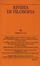 Rivista di filosofia. Febbraio 1980 - Fascicolo I (Volume LXXI n.16) - AA.VV.