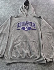 VINTAGE Northwestern Wildcats Hoodie Mens XL Gray 90s Varsity Athletic