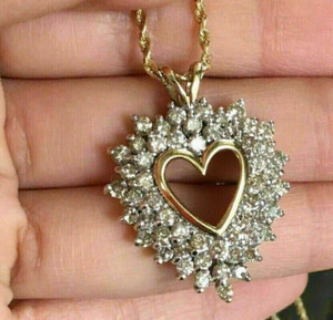 Authentic Radiant Heart of Eternal Devotion - 14K Gold Plated Simulated Diamond Talisman