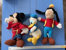 Vintage Disney Sorcerer Mickey, Donald Duck, Goofy Plush Lot