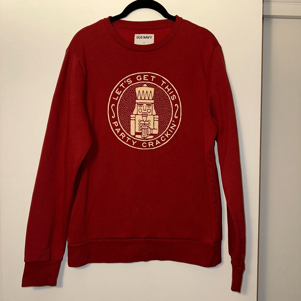 Old Navy Red Nutcracker Christmas Graphic Sweatshirt Size Medium