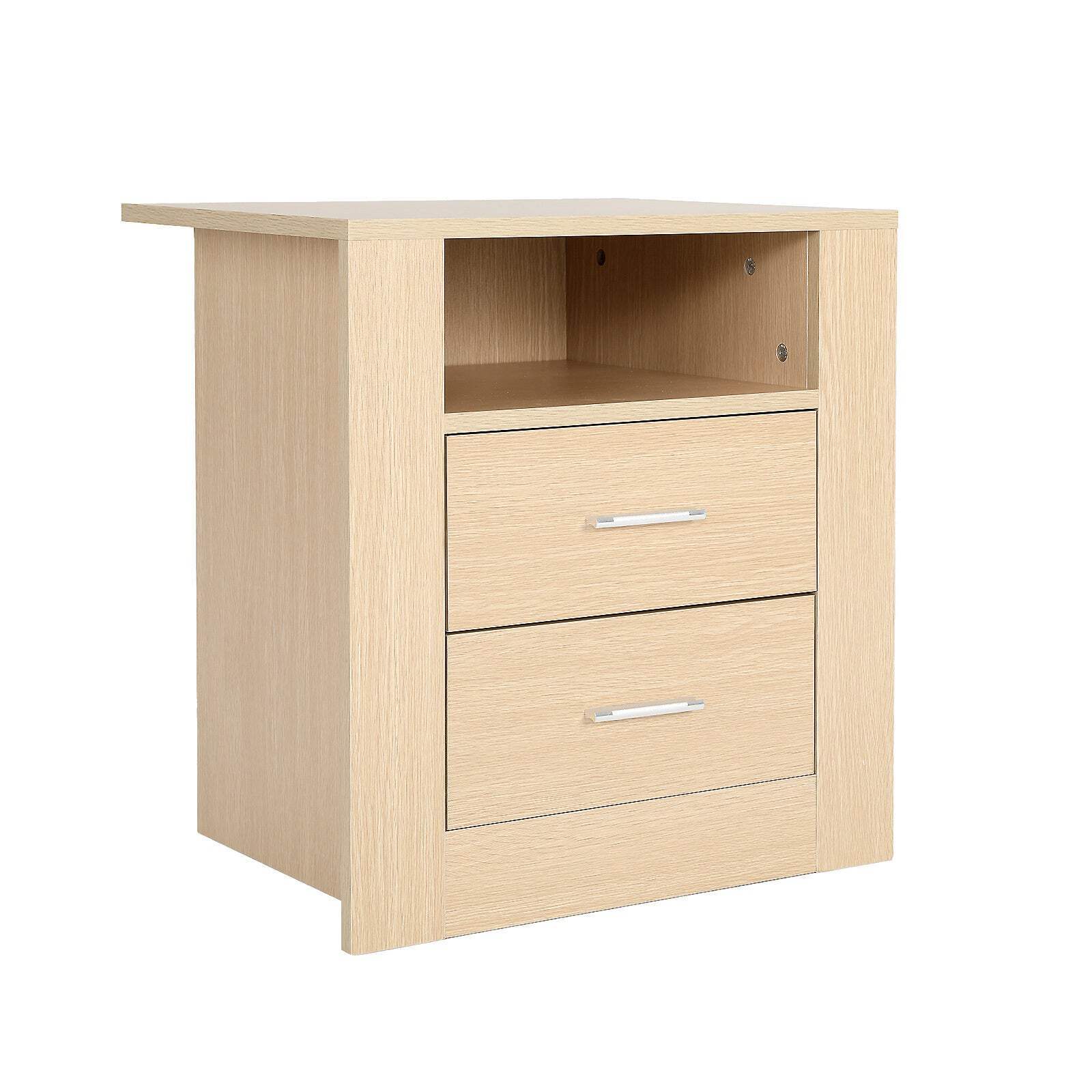 NNEDSZ 2-Drawer Bedside Table with Shelf Nightstand for Bedroom Storage