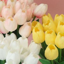 10PCS Artificial Tulip Flowers Fake Flower Bouquet for Wedding Party Home Decor