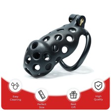 Ventilate Male Chastity Device Chastity Cage Resin Locks Rings Black Hole