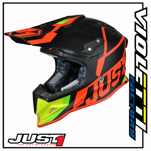 J12 UNIT RED - LIME CASCO JUST1 JUST 1 ENDURO CROSS CARBONIO ROSSO LIME |  eBay