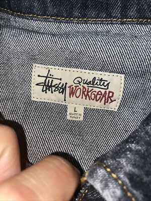 Stussy Noma Denim Zip Work Jacket Black Size L C | eBay Stussy Noma Denim Zip Work Jacket Black Size L C | eBay