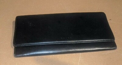 小物 Old Coach Black Leather Bifold Wallet Vintage COACH Black Spanish Leather XL 12 Credit Card Bifold